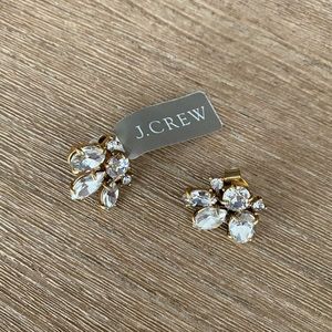NWT Jcrew Crystal Fan Earring Cluster Stud